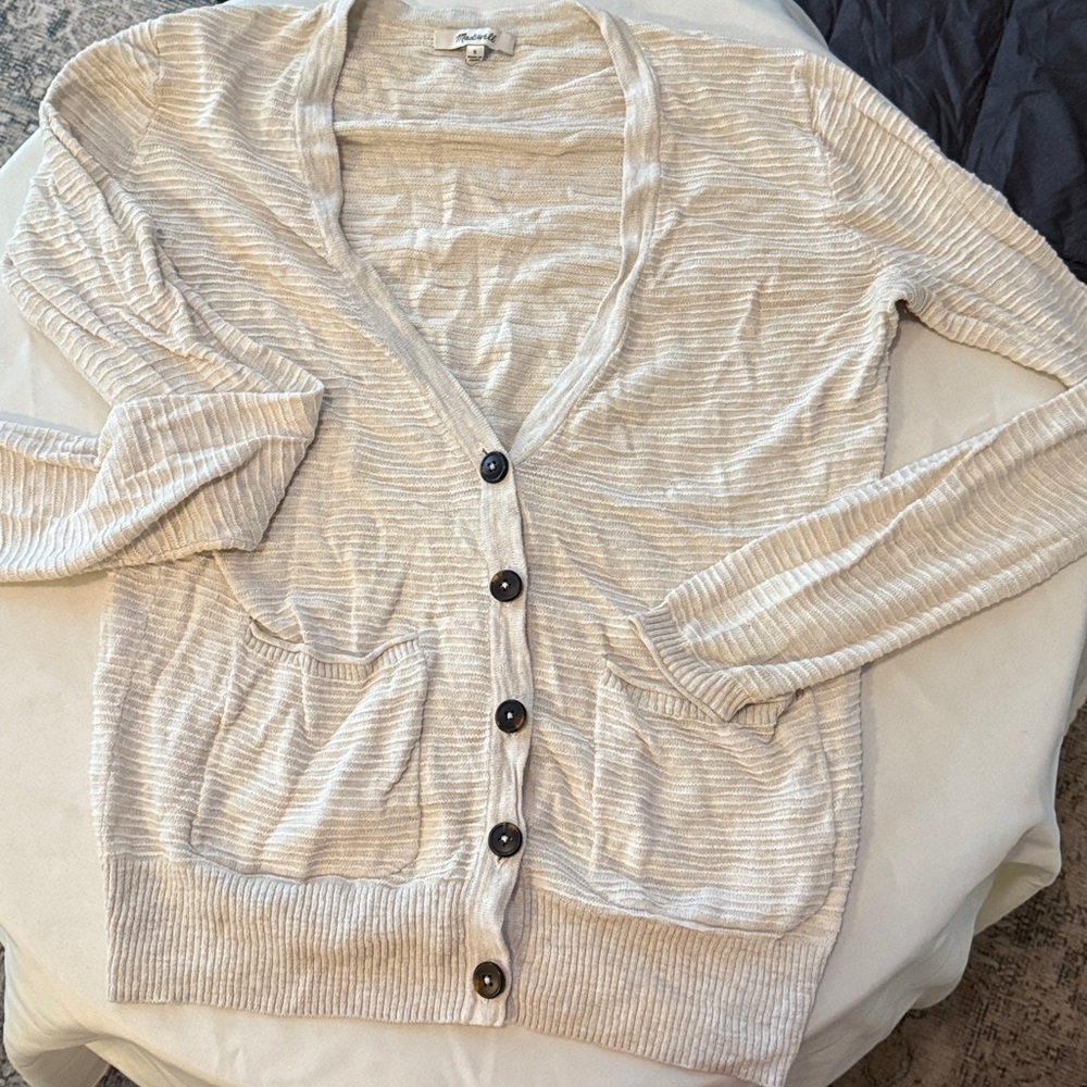 Madewell Beige Textured Cardigan